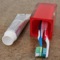 Square Red Toothbrush Holder